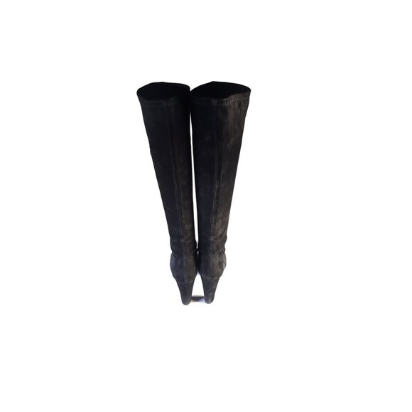 Stuart Weitzman Black Knee High Stretch Black Suede Womens Size 7 - Picture 4 of 7